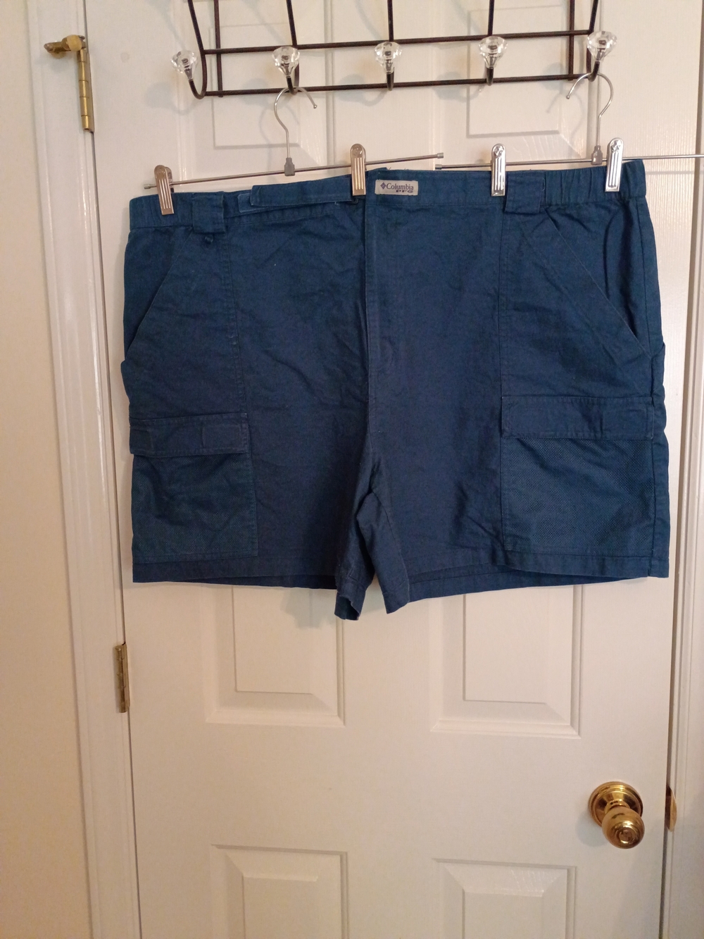 Big & Tall Columbia Men's Half Moon Navy Blue Cargo Shorts Size 48W x 8" Inseam
